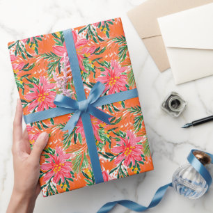 Preppy Palm Beach Tropische Sinaasappels Patroon Cadeaupapier