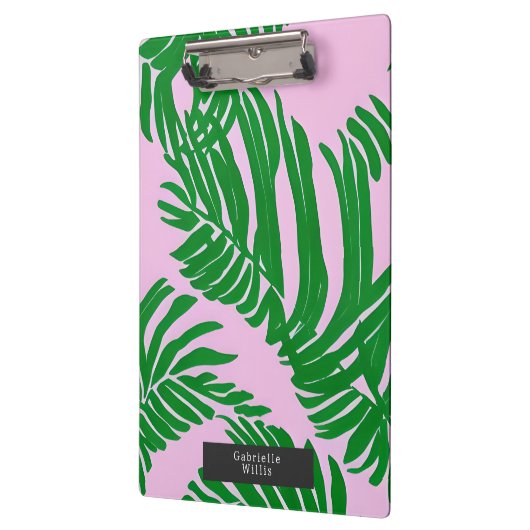 Preppy Palm blaast roze en groen Klembord (Links)