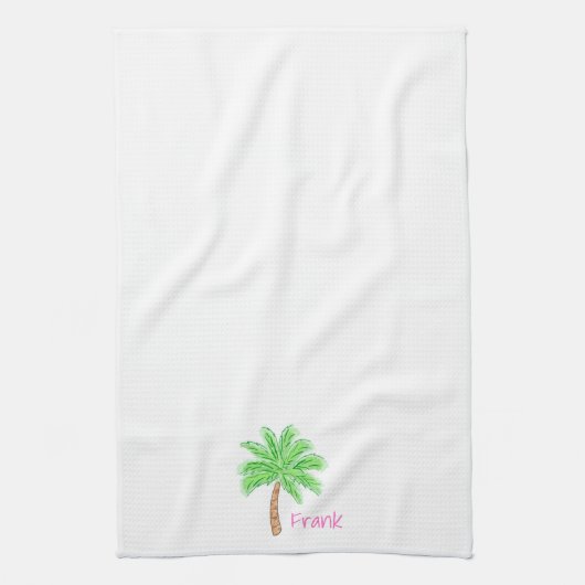 Preppy Palm Tree gepersonaliseerd Theedoek (Verticaal)