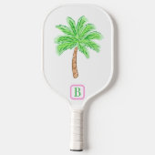 Preppy Palm Tree Monogram Carbon Fiber Pickleb Pickleball Paddle (Achterkant)