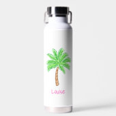 Preppy Palm Tree Personalized  Waterfles (Voorkant)
