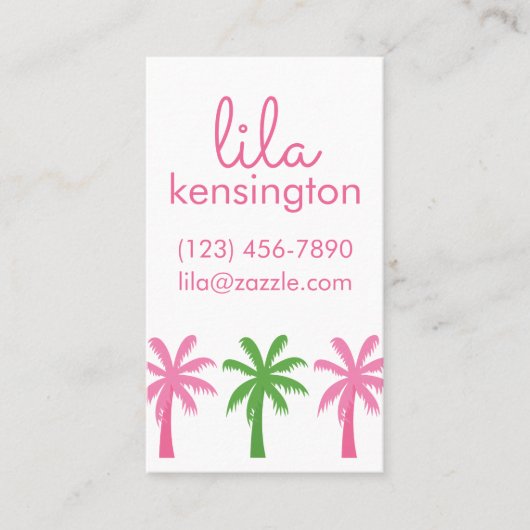 Preppy Palm Trees Business ou Cartes de Contact (Devant)