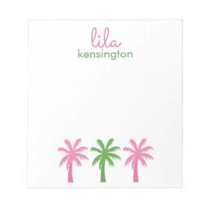 Preppy Palm Trees Gepersonaliseerd Notitieblok