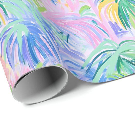 Preppy Palm Trees Wrapping Paper Cadeaupapier (Rol Hoek)