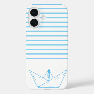Preppy papieren zeilboot iPhone 16 hoesje
