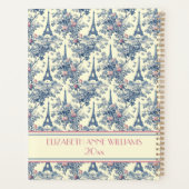 Preppy Parijse toiletmonogram Planner (Achterkant)