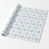 Preppy Pasen Blauw en Groen Hortensia Bow Trellis Cadeaupapier (Uitgerold)