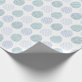 Preppy Pasen Blauw en Groen Hortensia Bow Trellis Cadeaupapier (Hoek)