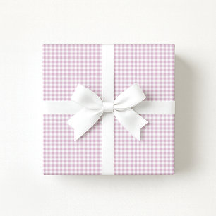 Preppy pastel roze / lila geruite inpakpapier