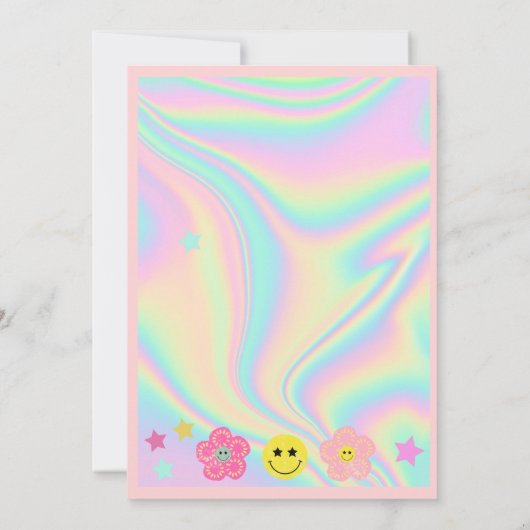 Preppy Pastel Roze Y2K Slaap Over Party Verjaardag Kaart (Achterkant)