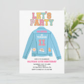 Preppy Patch jean jas 11E verjaardag Kaart (Staand voorkant)