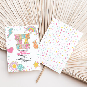 Preppy Patch Nine is a Vibe 9de verjaardag Kaart