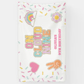 Preppy Patch On Cloud Nine 9th Birthday Spandoek (Verticaal)