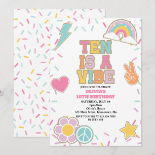 Preppy Patch Ten is een Vibe 10e verjaardag Kaart