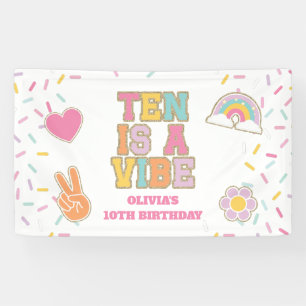 Preppy Patch Ten is een vibe 10e verjaardag Spandoek
