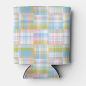 Preppy Patchwork Kijk uit Madras Pastel Blikjeskoeler (Voorkant)