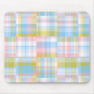 Preppy Patchwork Kijk uit Madras Pastel Muismat