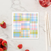 Preppy Patchwork Kijk uit Madras Pastel Servet (Insitu)