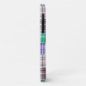 Preppy Patchwork Madras Navy Quatrefoil Monogram Case-Mate iPhone Case (Achterkant/links)