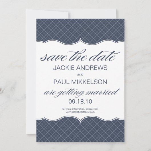 Preppy Pattern Save the Date Card (Voorkant)