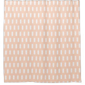 Preppy Peach en White Geometric Grid Pattern Douchegordijn (Voorkant)