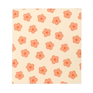 Preppy Peach Oranje Hippie Flower Notitieblok
