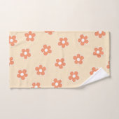 Preppy Peach White Hippie Flower Motif (Serviette à main)