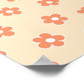 Preppy Peach White Hippie Flower Pattern Poster (Hoek)