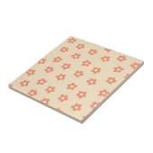 Preppy Peach White Hippie Flower Pattern Tegeltje (Zijkant)
