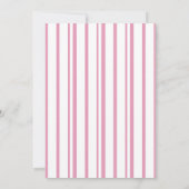Preppy Peony Pink Striped Wedding Invitation (Dos)