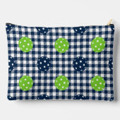 Preppy Pickleball Gingham Navy &Lime Monogram Etui (Achterkant)