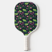 Preppy Pickleball Paddle Kikkers in roze en groen (Voorkant)