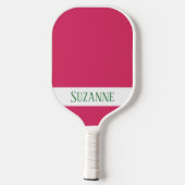 Preppy Pickleball Paddle Roze & Groen Damask (Achterkant)