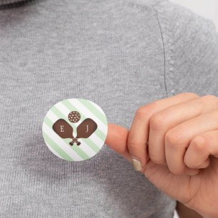 Preppy Pickleball Strepen Bruiloft Ronde Sticker