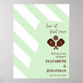 Preppy Pickleball Stripes Wedding Poster (Voorkant)