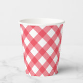 Preppy picknick rood geruite gingham party papieren bekers (Achterkant)