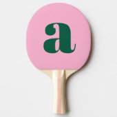 Preppy Pink and Green Bold Retro Monogram Initial Tafeltennisbatje (Voorkant)