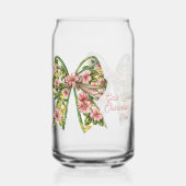 Preppy Pink and Green Floral Bow Personalized (Recto)