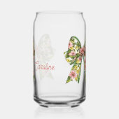 Preppy Pink and Green Floral Bow Personalized (Droite)