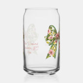 Preppy Pink and Green Floral Bow Personalized (Gauche)