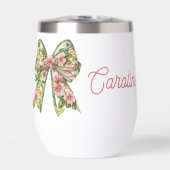 Preppy Pink and Green Floral Bow Personalized (Avant)