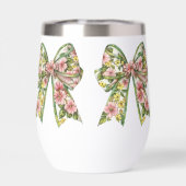 Preppy Pink and Green Floral Bow Personalized (Arrière)