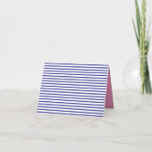 Preppy Pink and Navy Blue Stripe Simple Monogram (Dos)