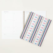 Preppy Pink Blue Coquette Bows Florals Stripes  Planner (Display)