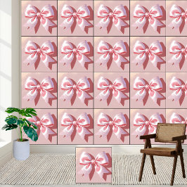 Preppy Pink Bow Behang
