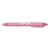 Preppy Pink Checkered Zwarte Inkt Pen (Bodem)