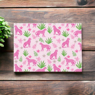 Preppy Pink Cheetah Notitiekaartje