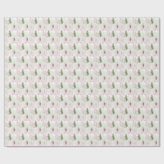 Preppy Pink Christmas Trees Cadeaupapier