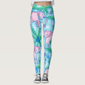 Preppy Pink Elephant Leggings (Voorkant)