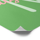Preppy Pink en Green Monogram Poster (Hoek)